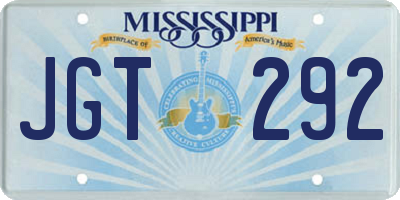 MS license plate JGT292