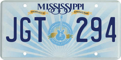 MS license plate JGT294