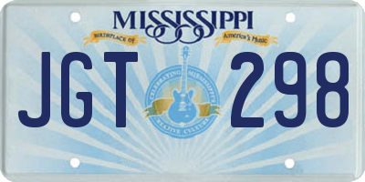 MS license plate JGT298