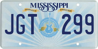 MS license plate JGT299