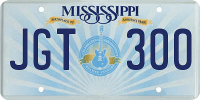MS license plate JGT300