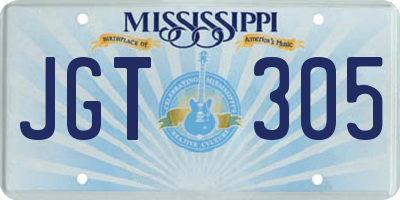MS license plate JGT305