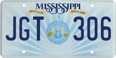 MS license plate JGT306