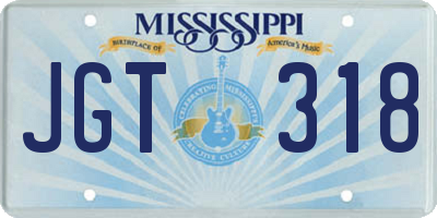MS license plate JGT318