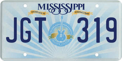 MS license plate JGT319