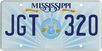 MS license plate JGT320