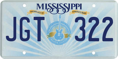 MS license plate JGT322
