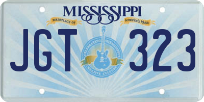 MS license plate JGT323
