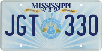 MS license plate JGT330