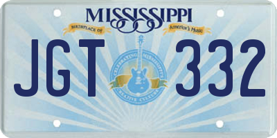 MS license plate JGT332