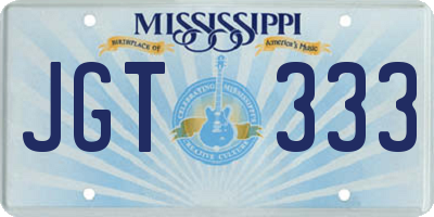 MS license plate JGT333