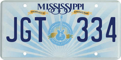 MS license plate JGT334