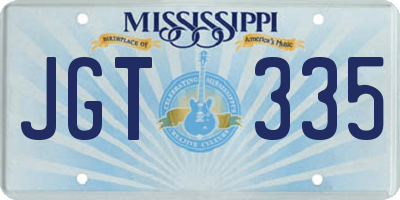 MS license plate JGT335
