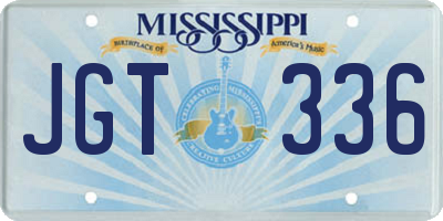 MS license plate JGT336
