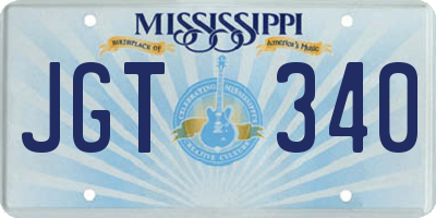 MS license plate JGT340