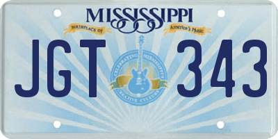 MS license plate JGT343