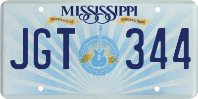 MS license plate JGT344