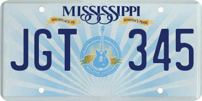 MS license plate JGT345