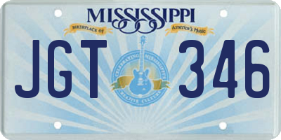 MS license plate JGT346