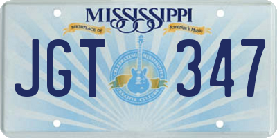 MS license plate JGT347