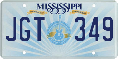 MS license plate JGT349