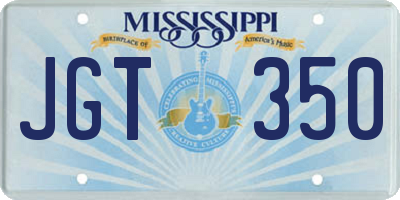 MS license plate JGT350