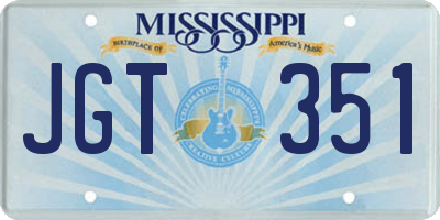 MS license plate JGT351