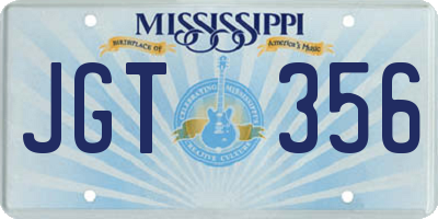 MS license plate JGT356