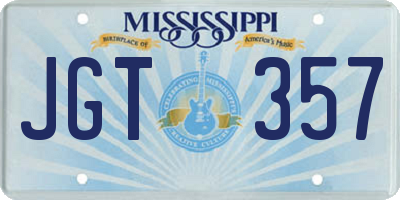 MS license plate JGT357