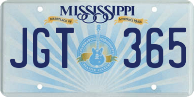 MS license plate JGT365