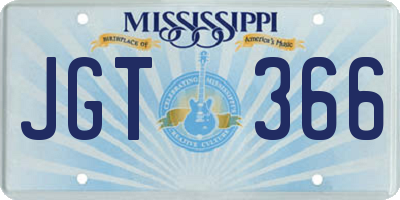 MS license plate JGT366