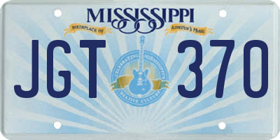 MS license plate JGT370