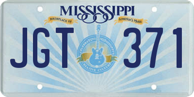 MS license plate JGT371