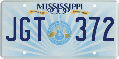 MS license plate JGT372