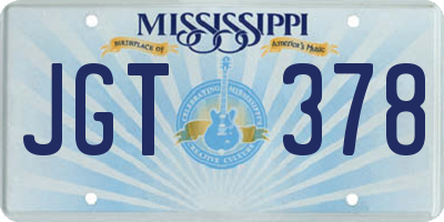MS license plate JGT378