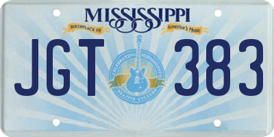 MS license plate JGT383