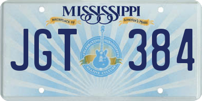 MS license plate JGT384