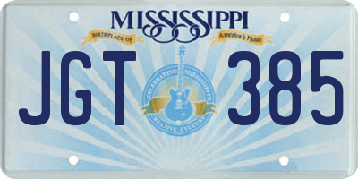 MS license plate JGT385