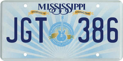 MS license plate JGT386
