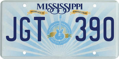 MS license plate JGT390