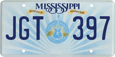 MS license plate JGT397