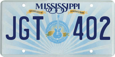 MS license plate JGT402