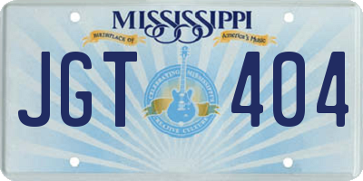 MS license plate JGT404