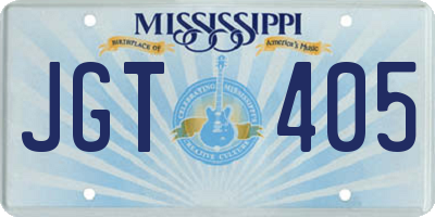 MS license plate JGT405