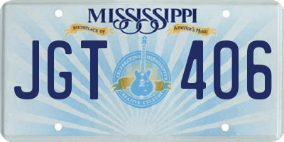 MS license plate JGT406