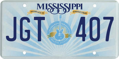 MS license plate JGT407
