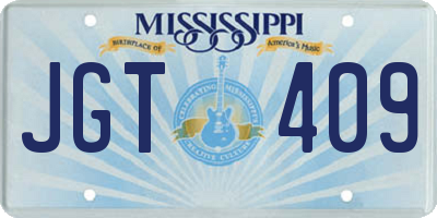 MS license plate JGT409