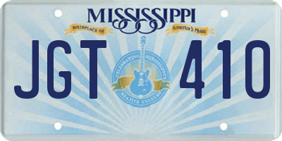 MS license plate JGT410