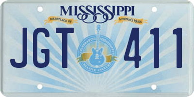 MS license plate JGT411