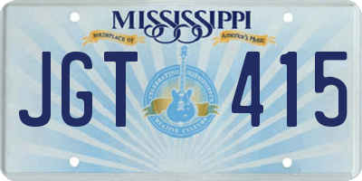 MS license plate JGT415